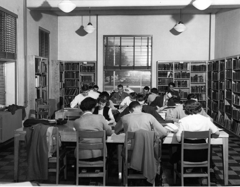 Music Library in Hughes Hall, circa 1950