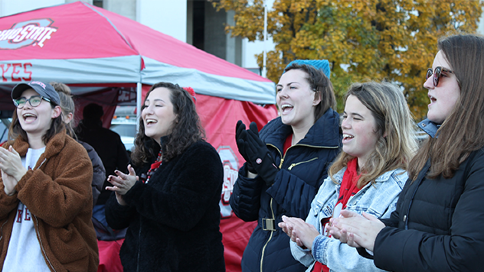 Singing around the Stadium at our last tailgate of the season